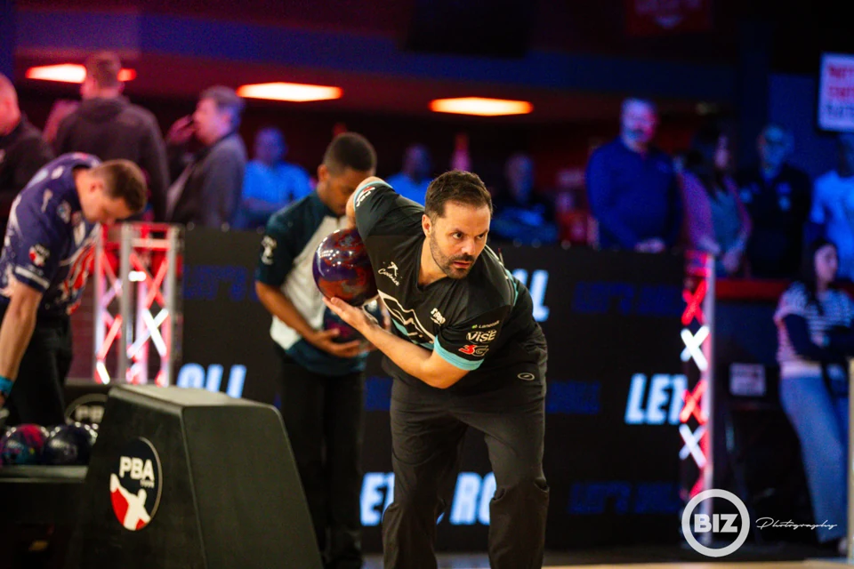 Professional bowler preparing a delivery at the PBA Tournament of Champions