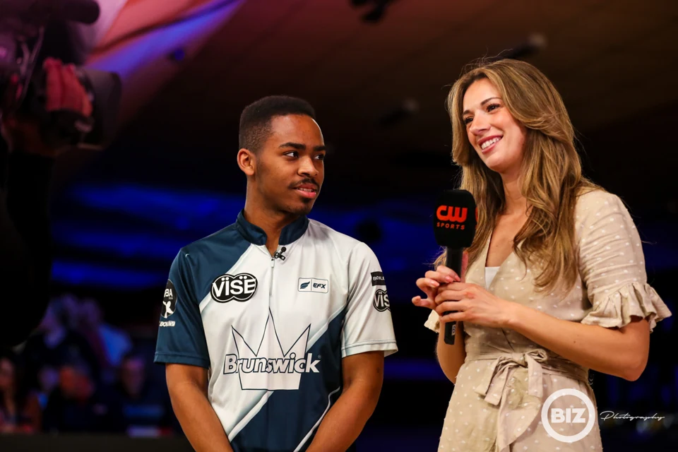 Bowler interviewed after competition at the PBA Tournament of Champions